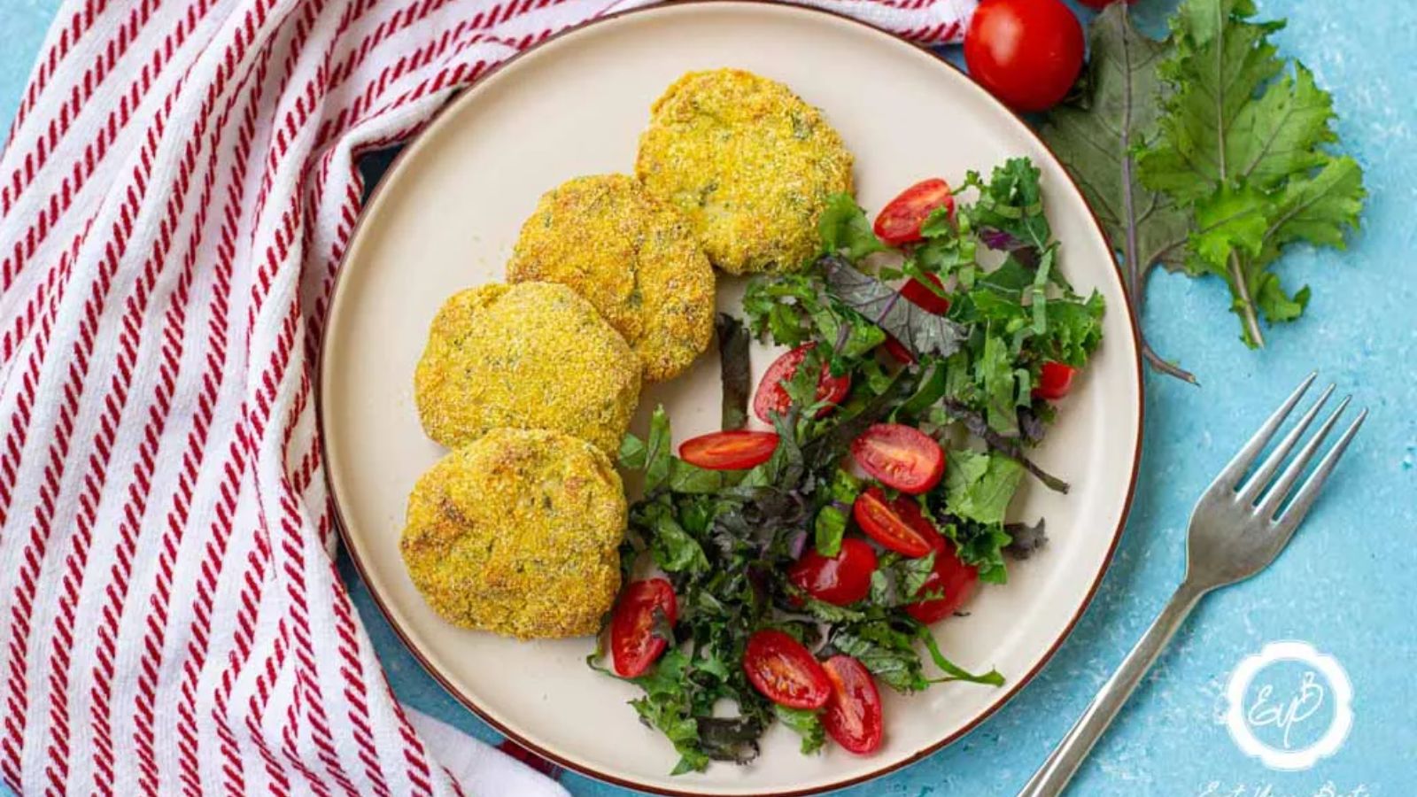 Fish cakes on a plate.