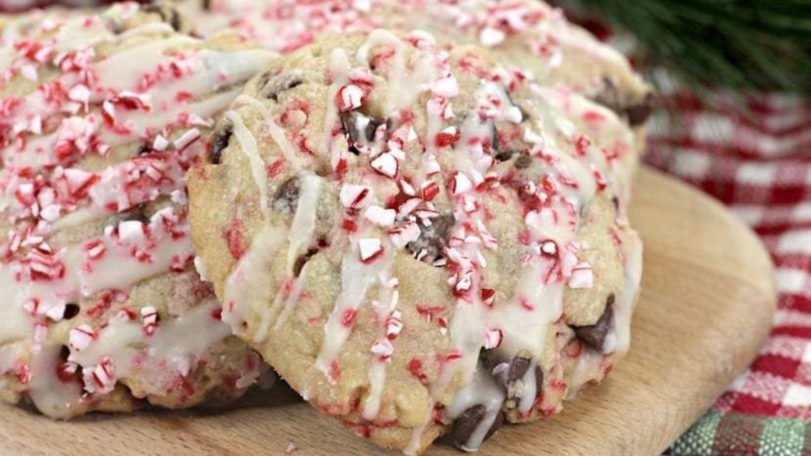 Peppermint chocolate cookie close up.