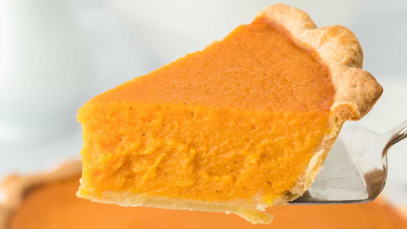 A slice of sweet potato pie.