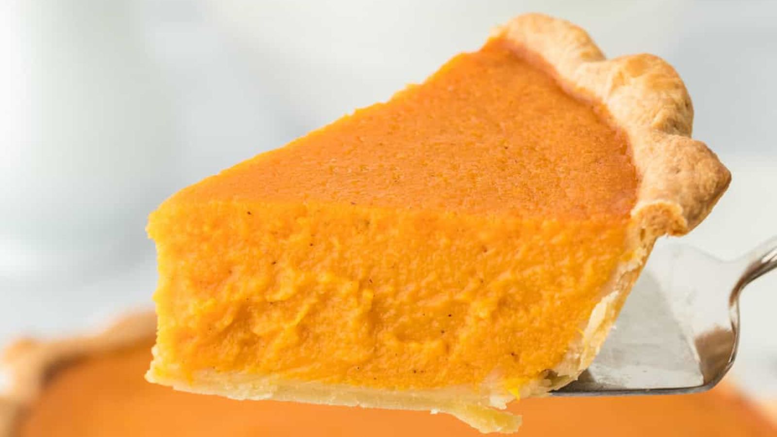A slice of sweet potato pie.