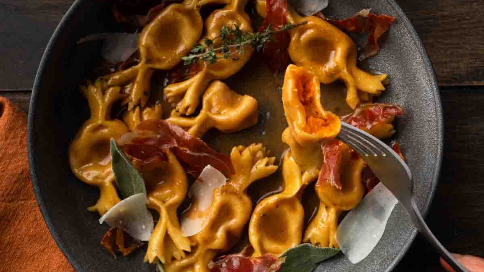 Caramel with sweet potato filling.