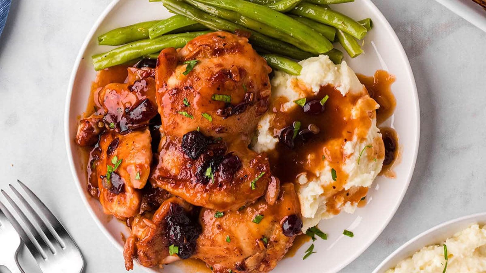 Chicken with cranberries.