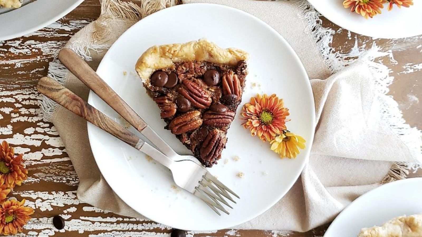 A slice of pecan pie.
