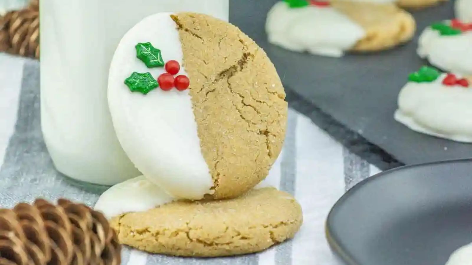 Chocolate dipped gingersnaps.