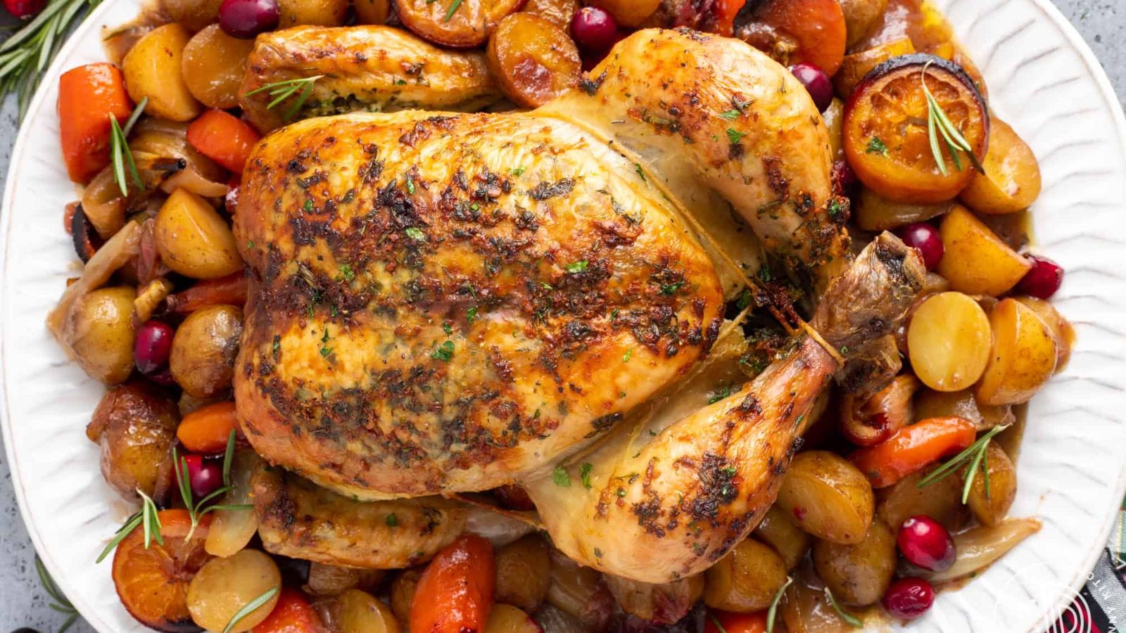 Chicken with vegetables.