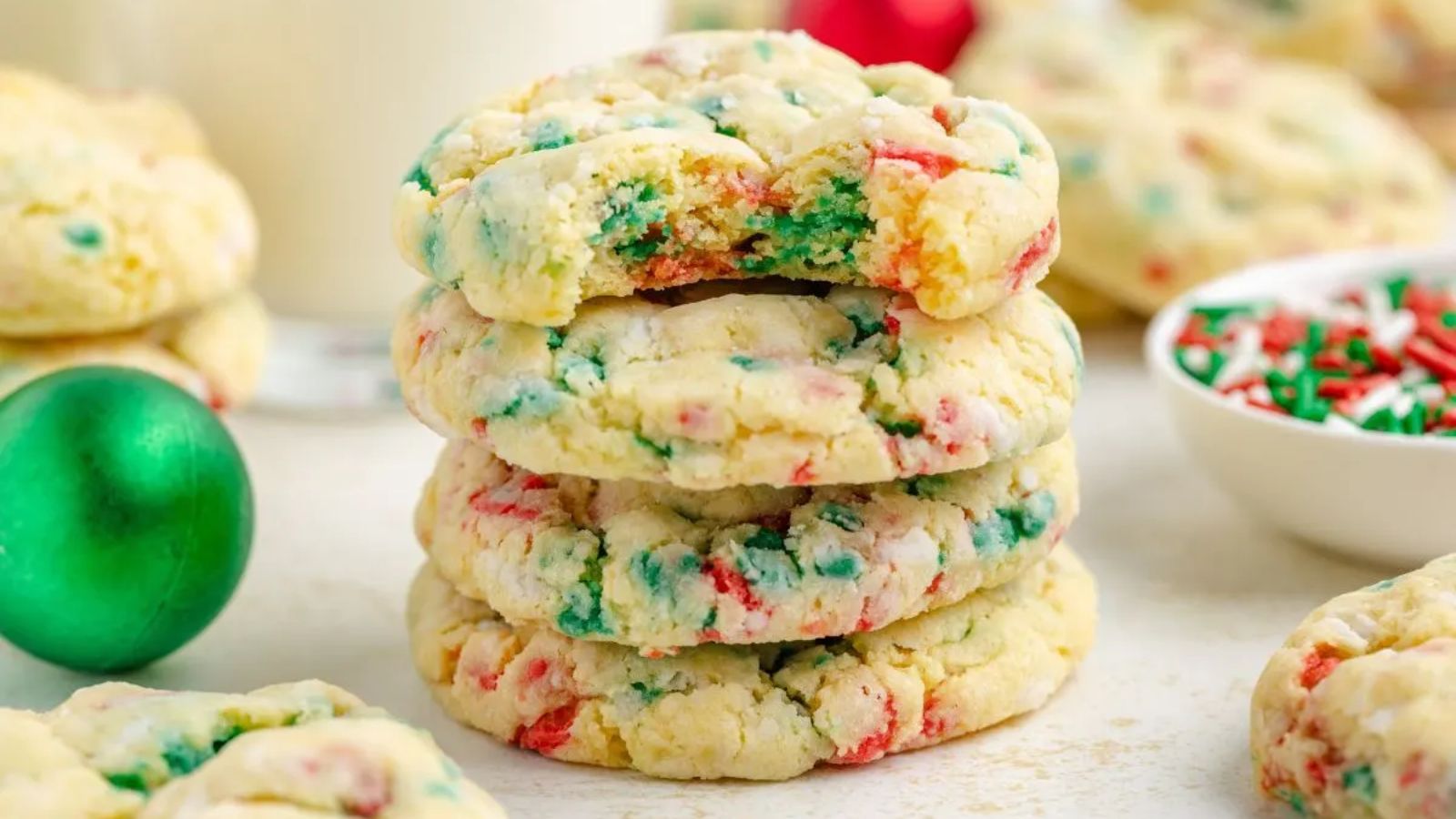 Stack of christmas cookies.