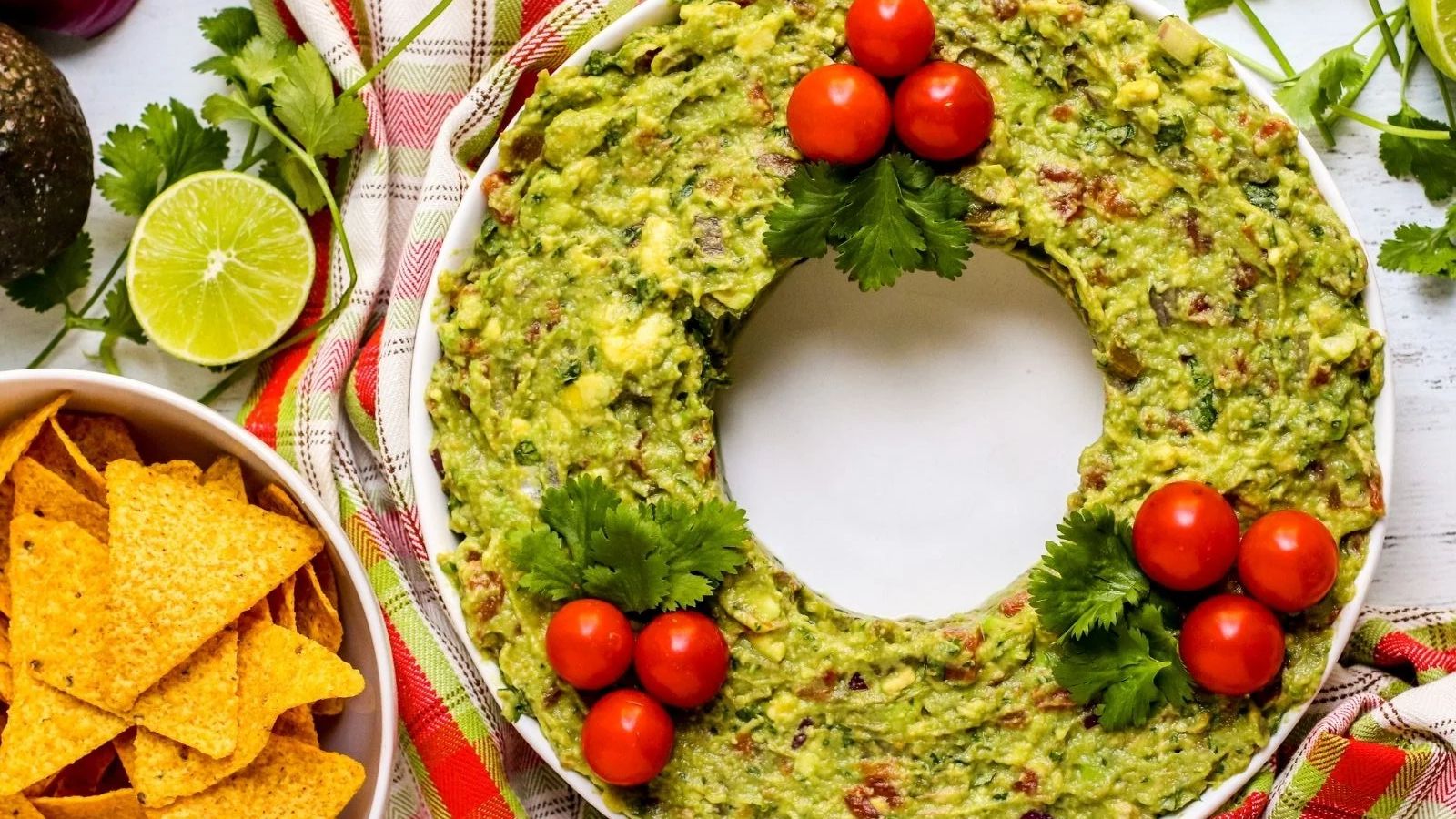Guacamole with chips on the side.