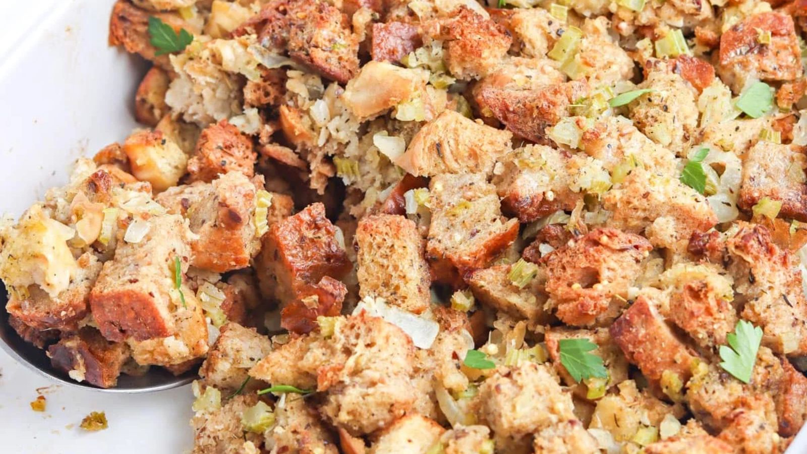 Stuffing close up shot.