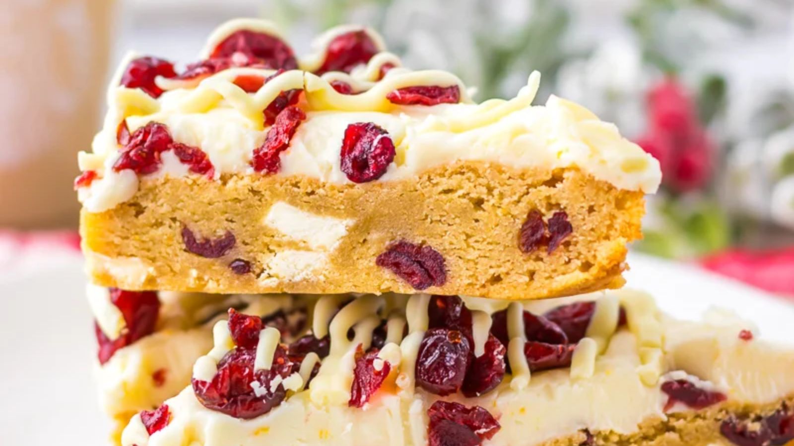 Bliss bars with cranberries.