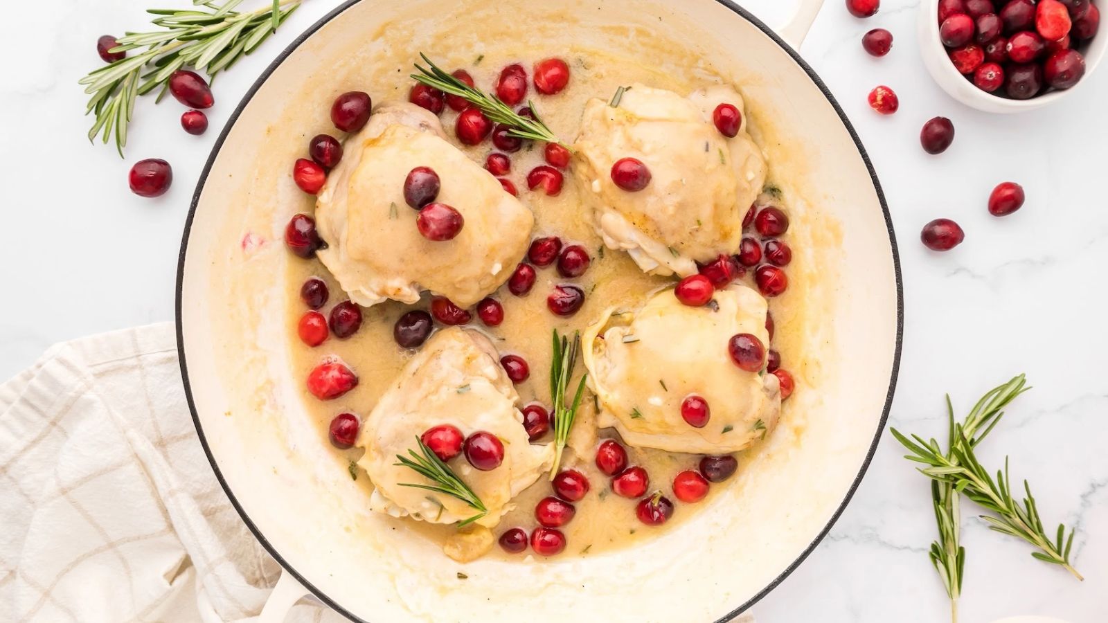 Chicken with cranberries.