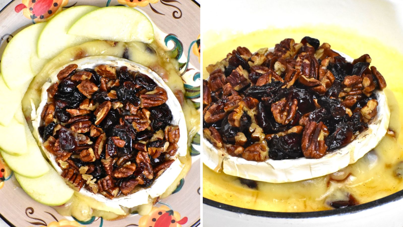 Baked brie with cranberries and pecan.