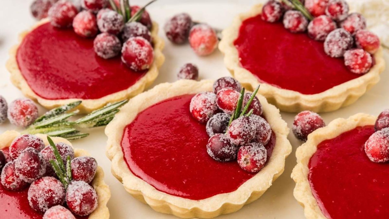 Tartlets with cranberries.