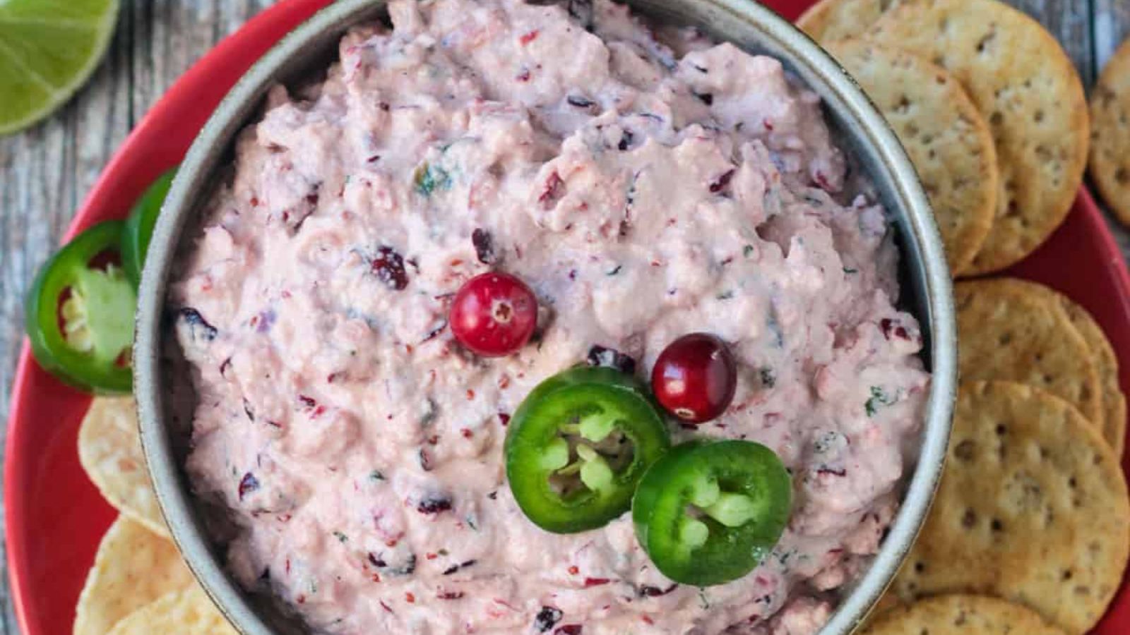 Cranberry dip with jalapeno.