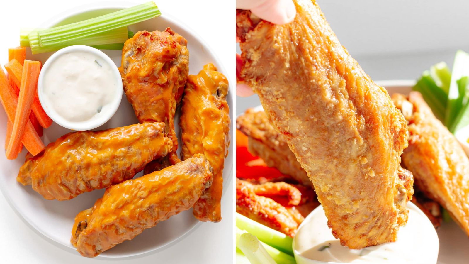 Baked turkey wings with dip.