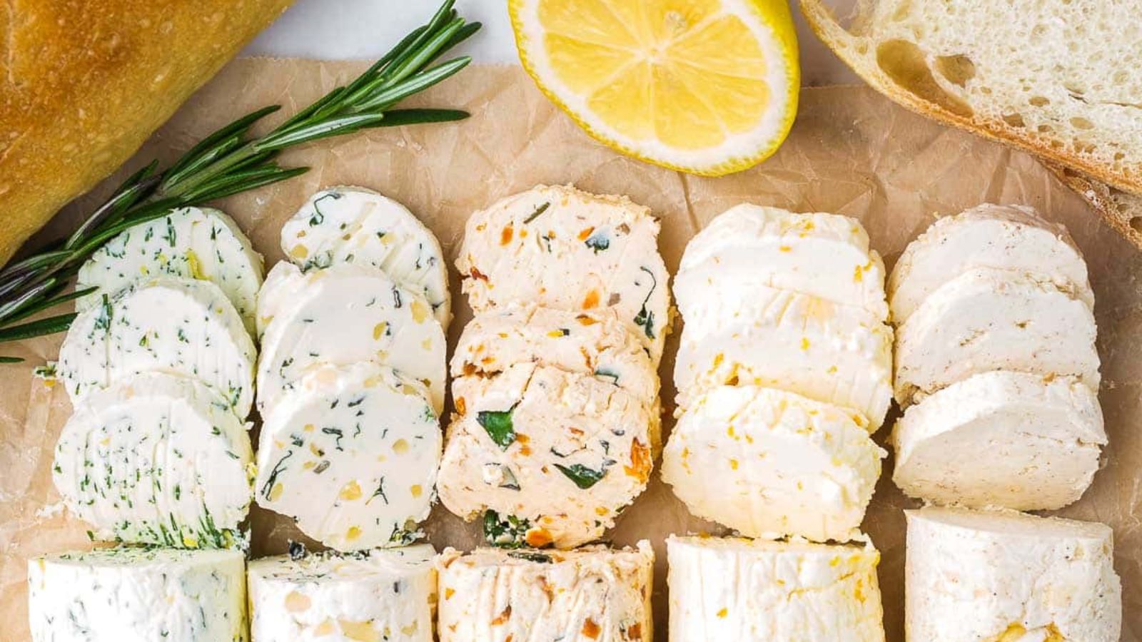 Five kinds of flavored butter.