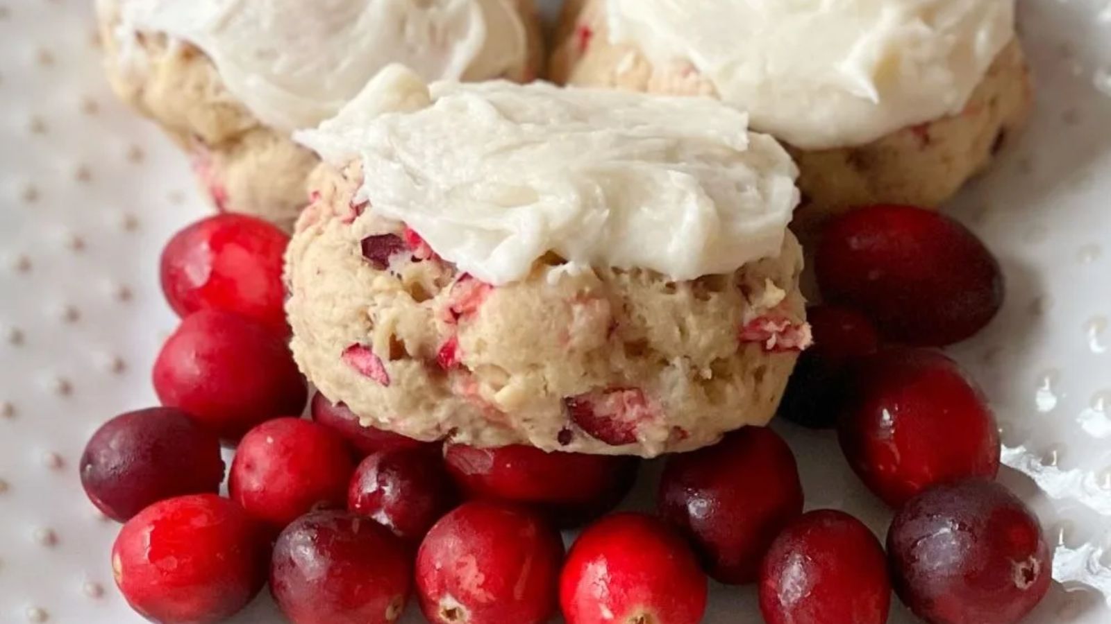 Pecan cookies with cranberries.