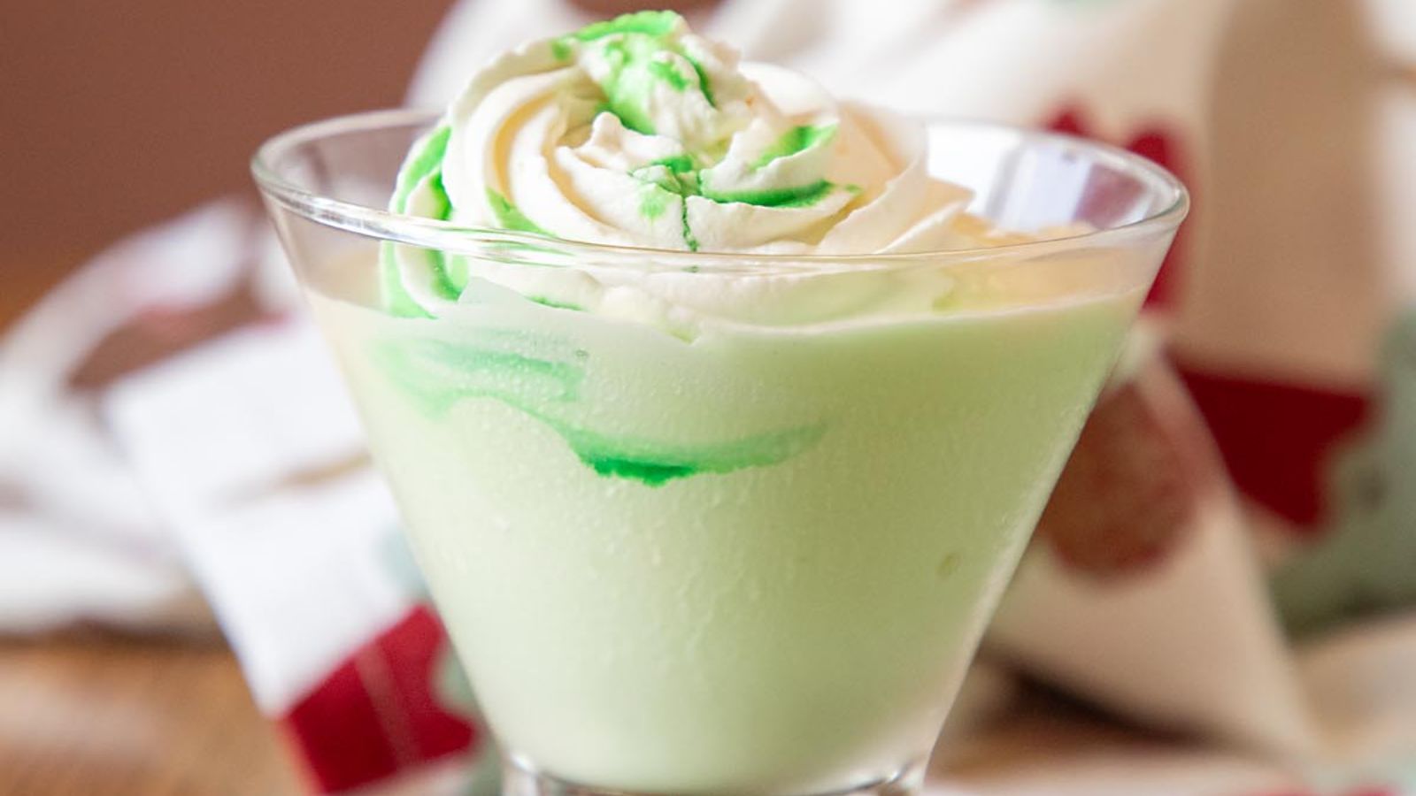 Ice cream drink in a glass.