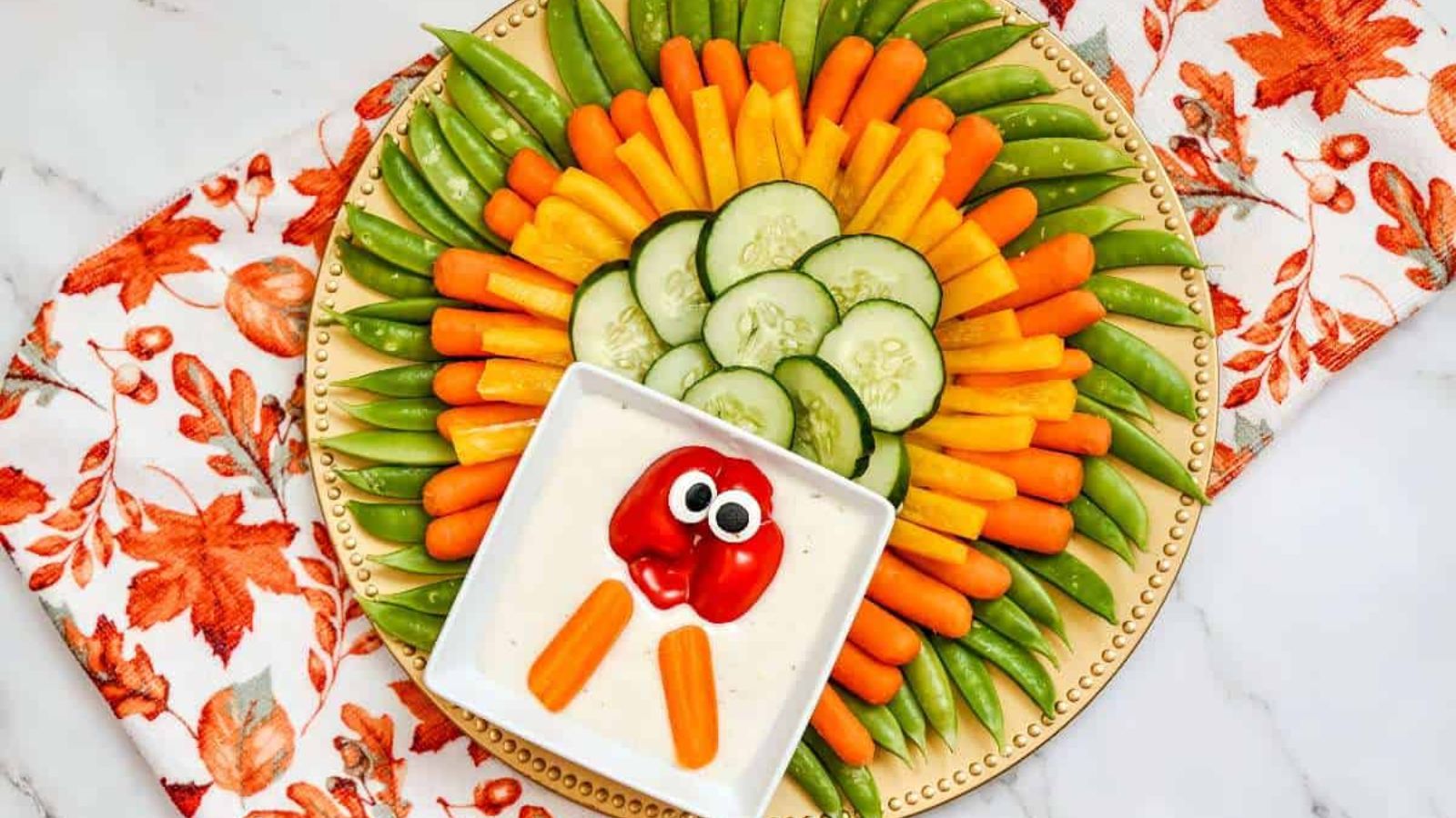Turkey veggie board with dip.