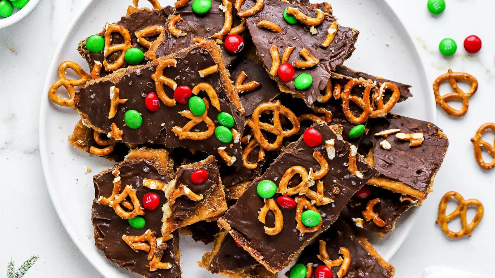 Christmas crack with pretzels.