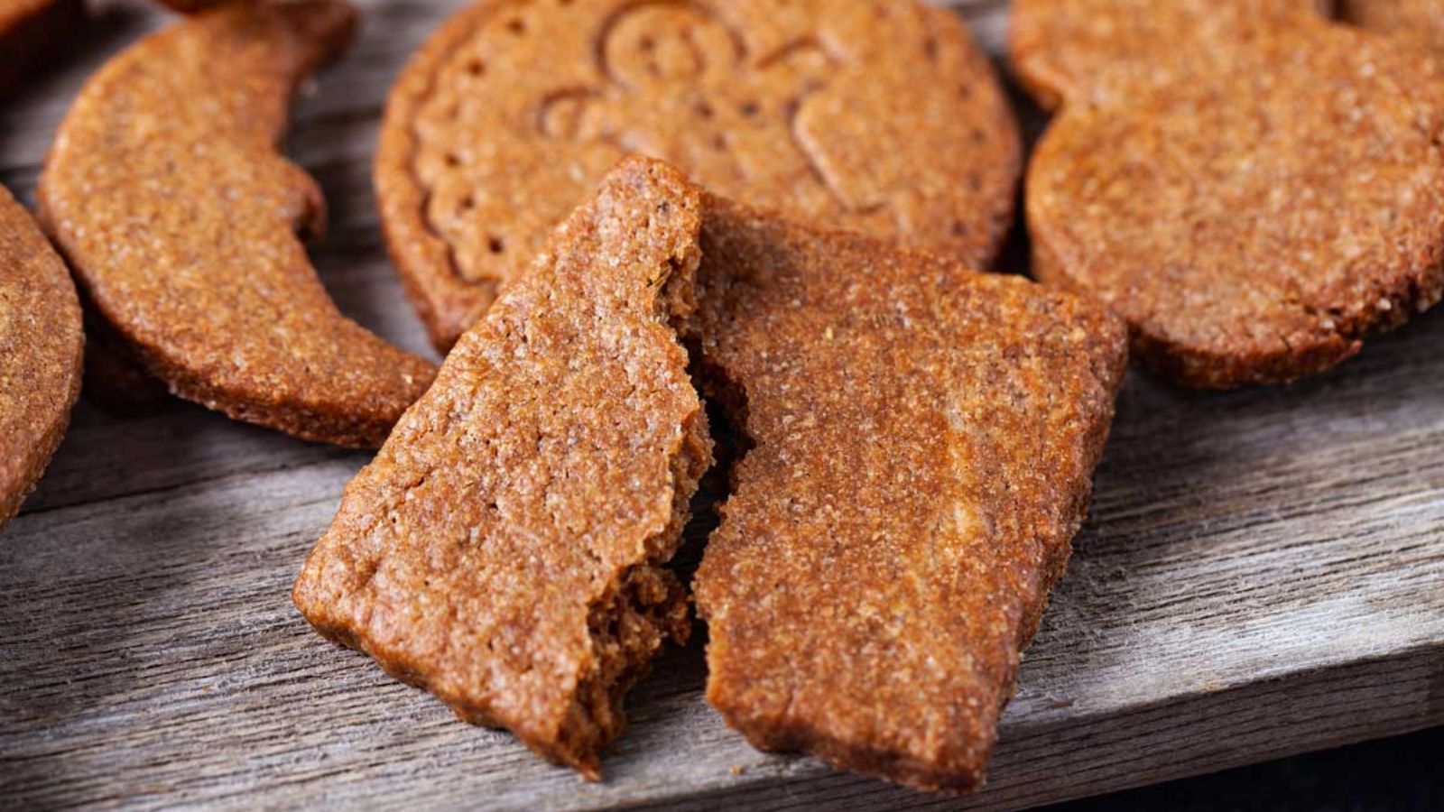 Square cookie break into two.