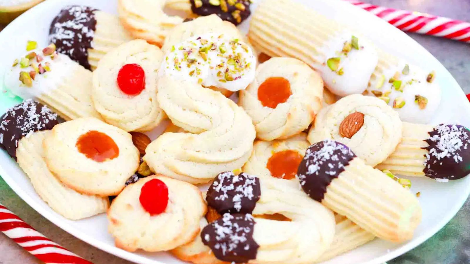 Butter cookies on a plate.