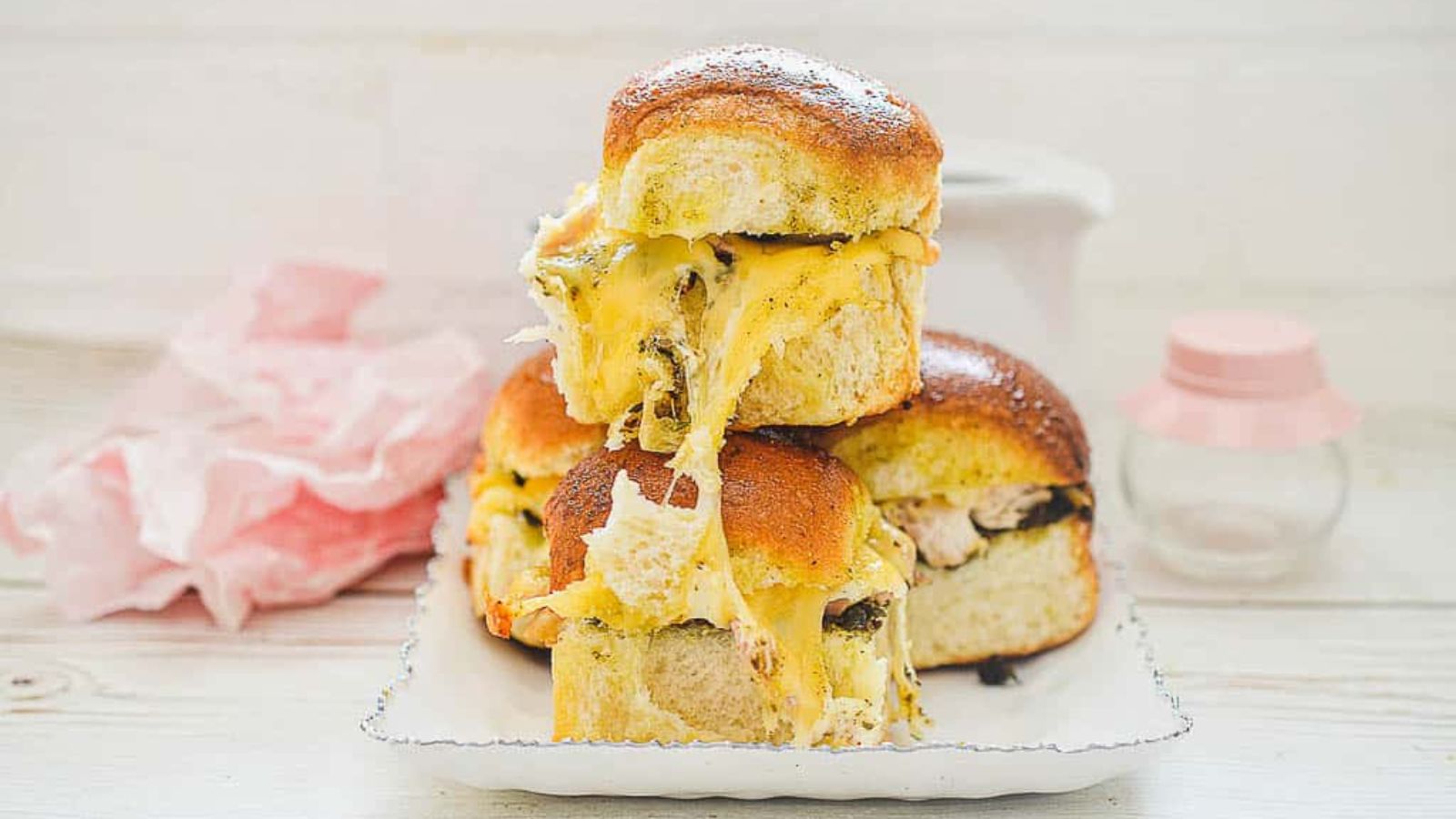 Stack of turkey sliders.