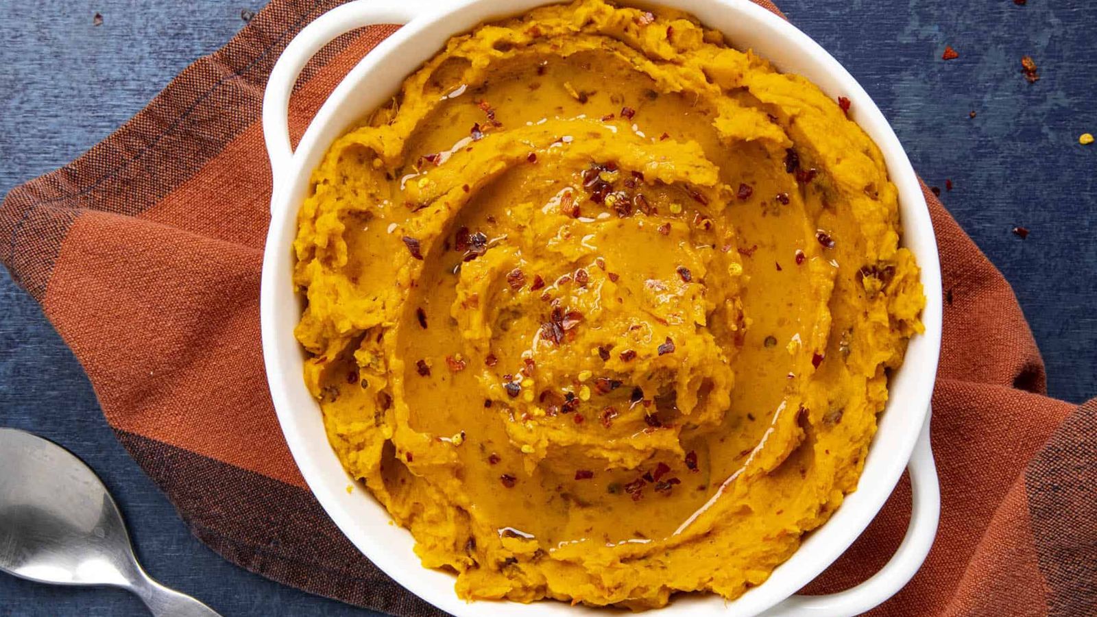 Mashed sweet potatoes with chipotle.