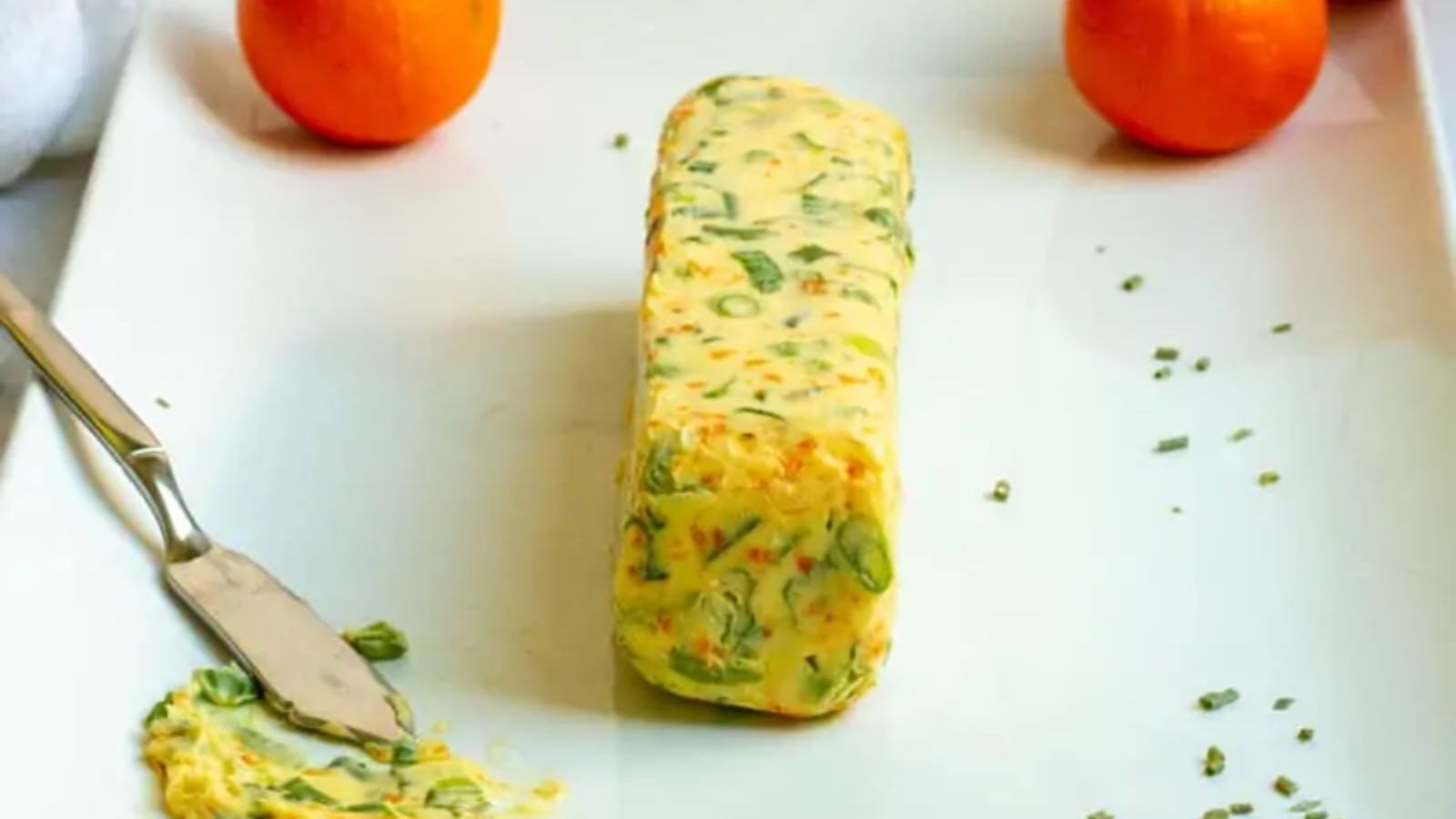 Orange butter with herbs.