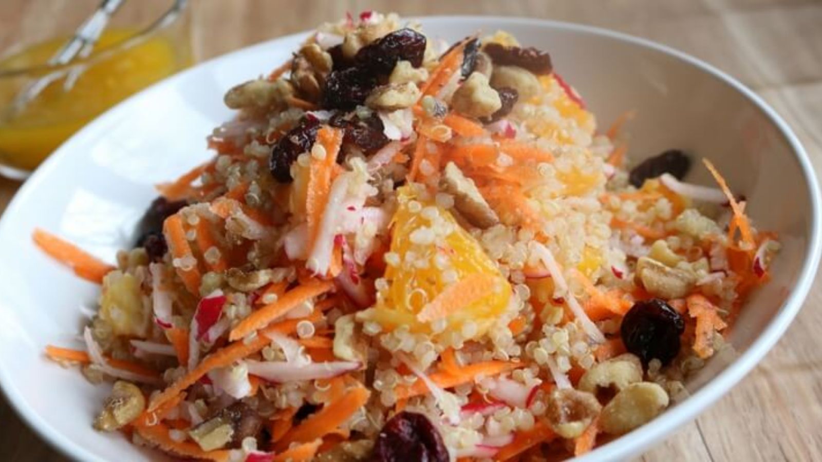 Quinoa salad in a bowl.