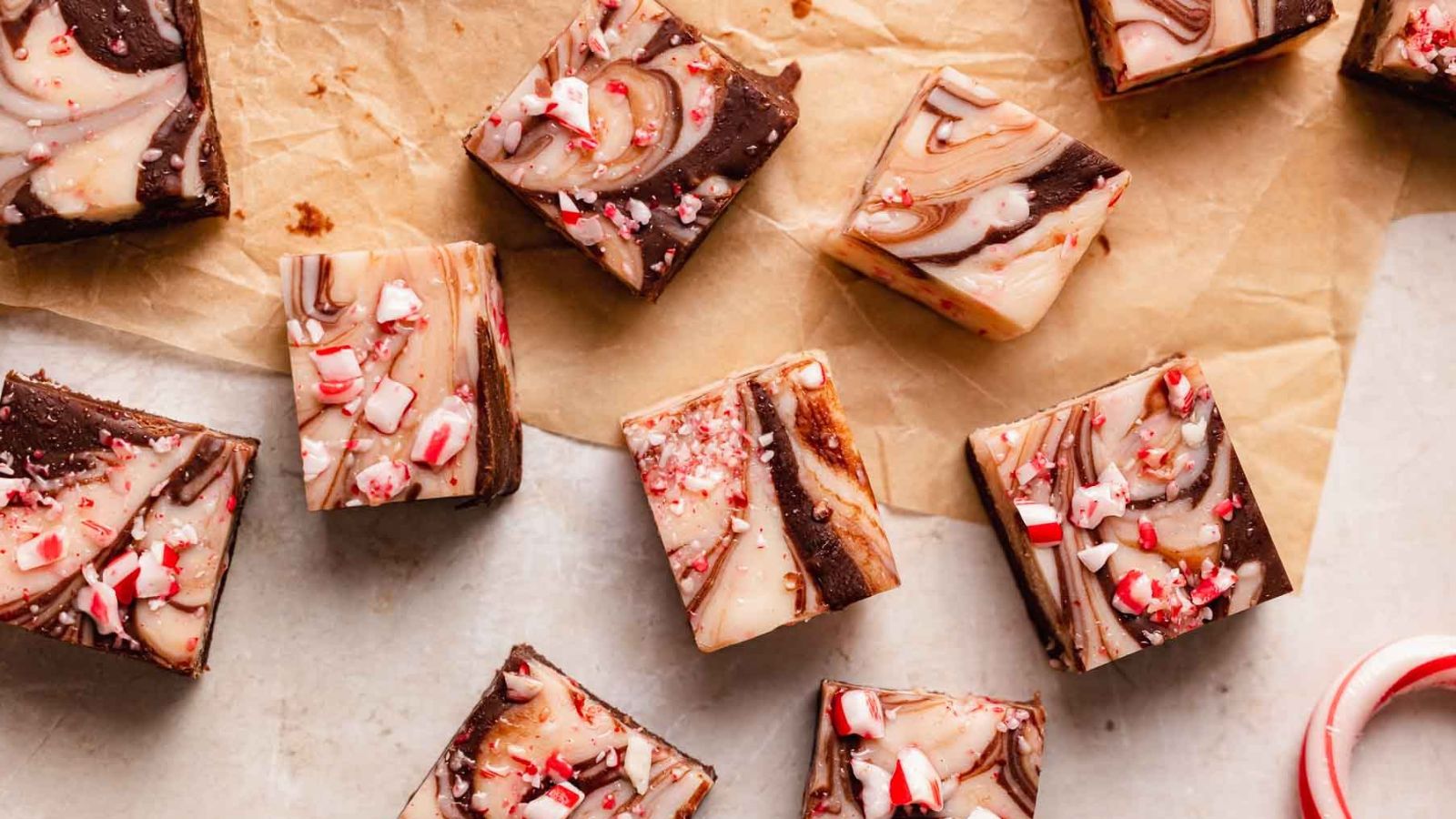 Peppermint fudge top shot.