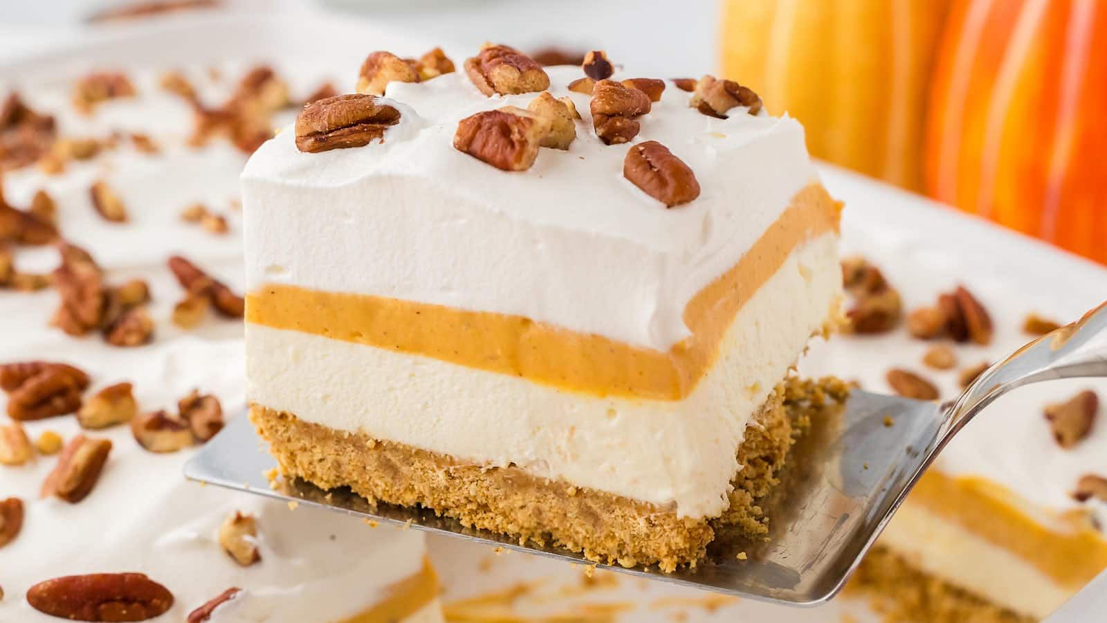 A slice of pumpkin delight.