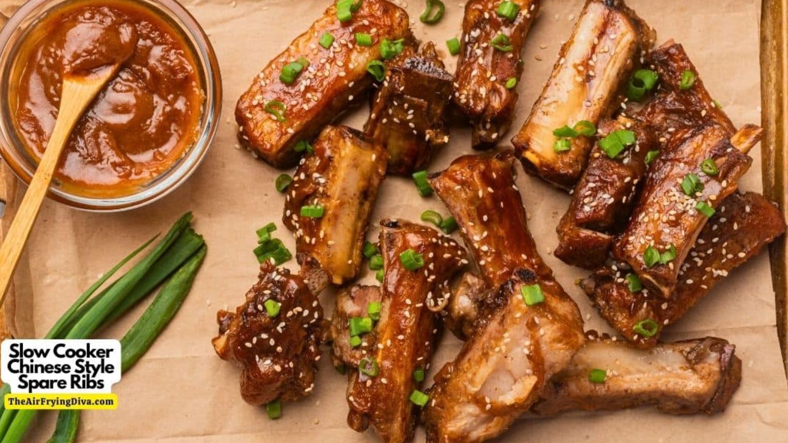 Spareribs with dip on the side.