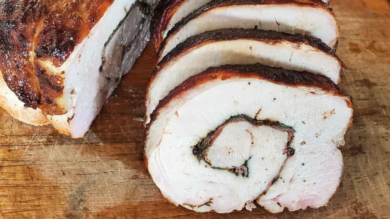 Stuffed turkey with herbs.