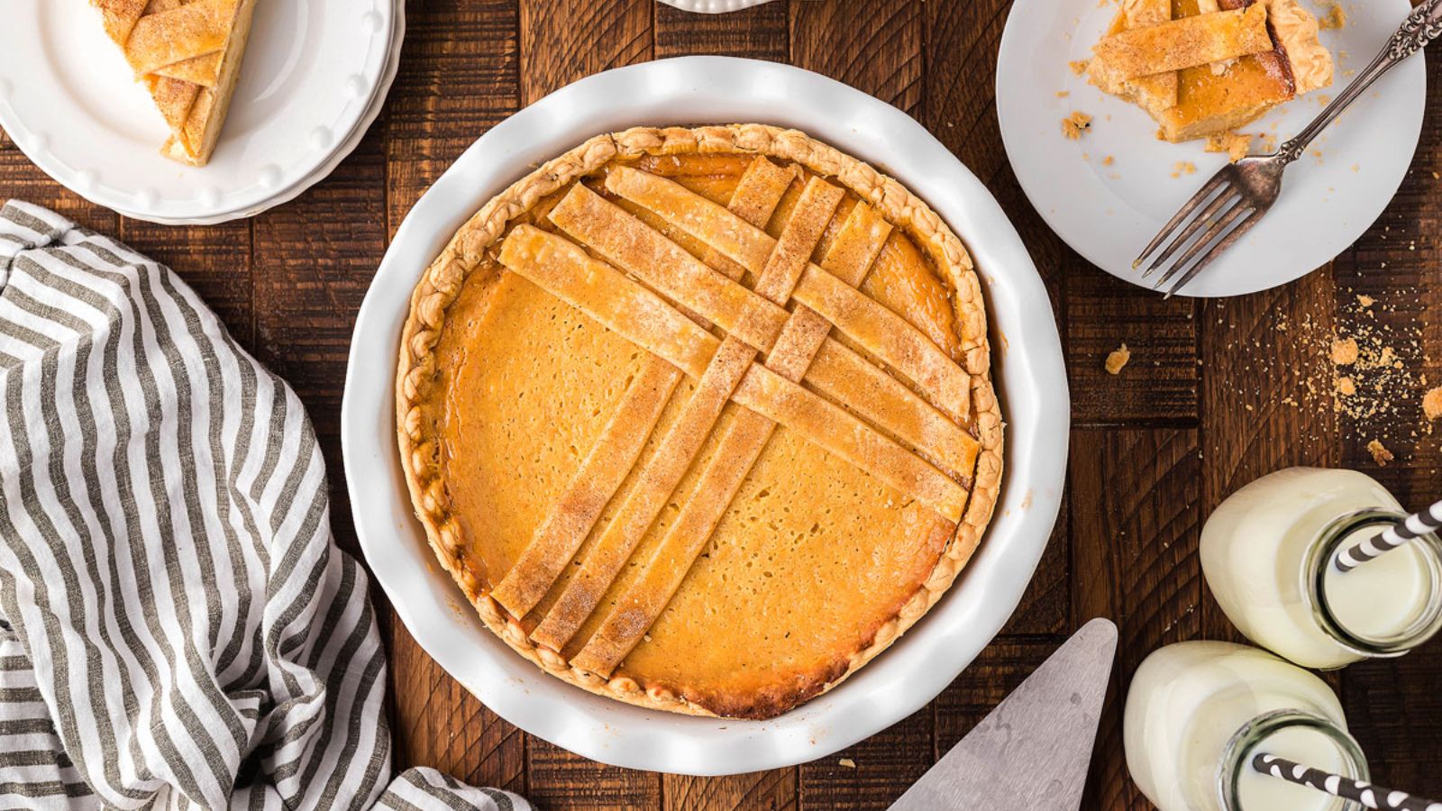 Ricotta pie top shot.