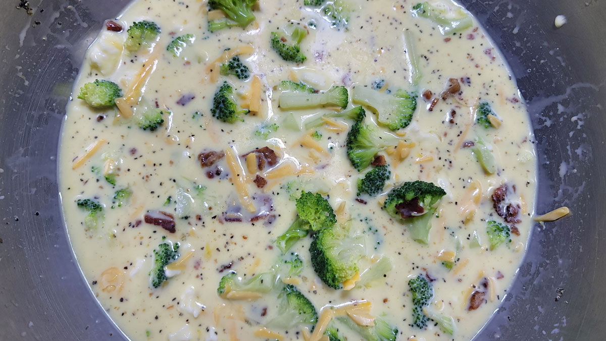 Ingredients mixed in the large bowl.