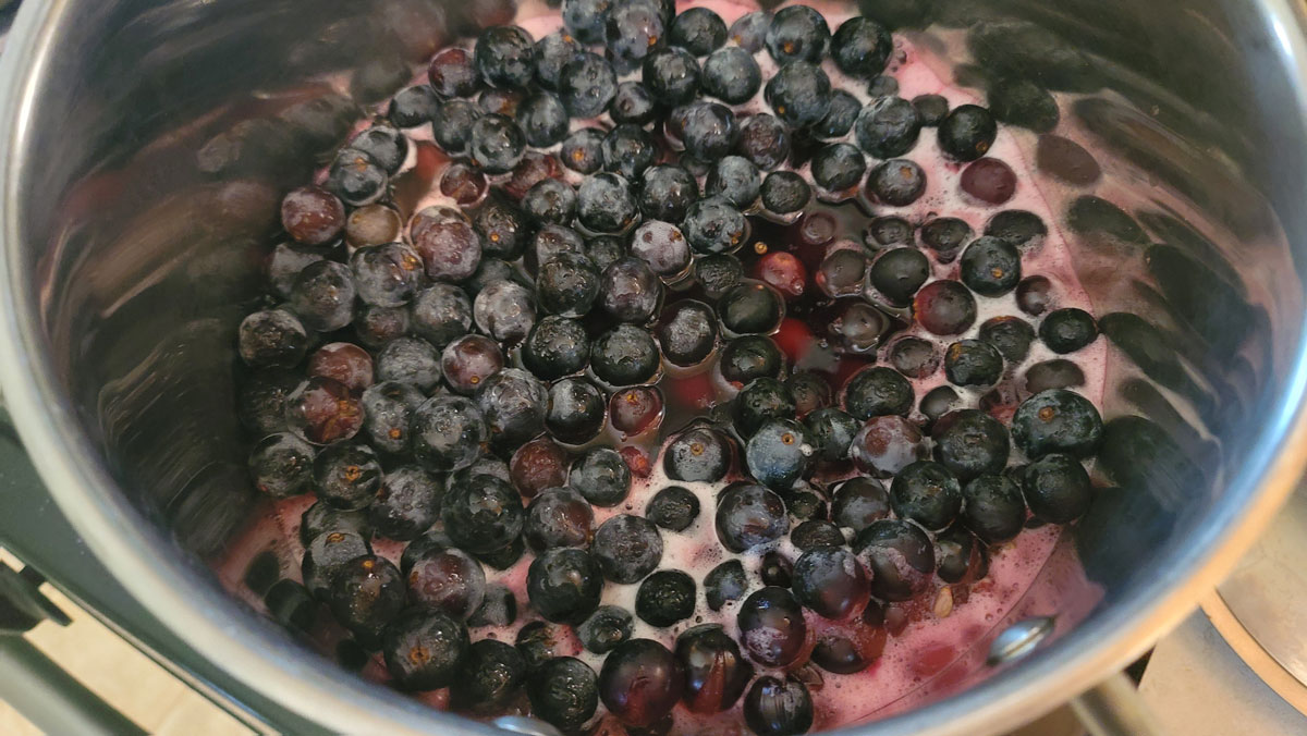 Grapes after softening.