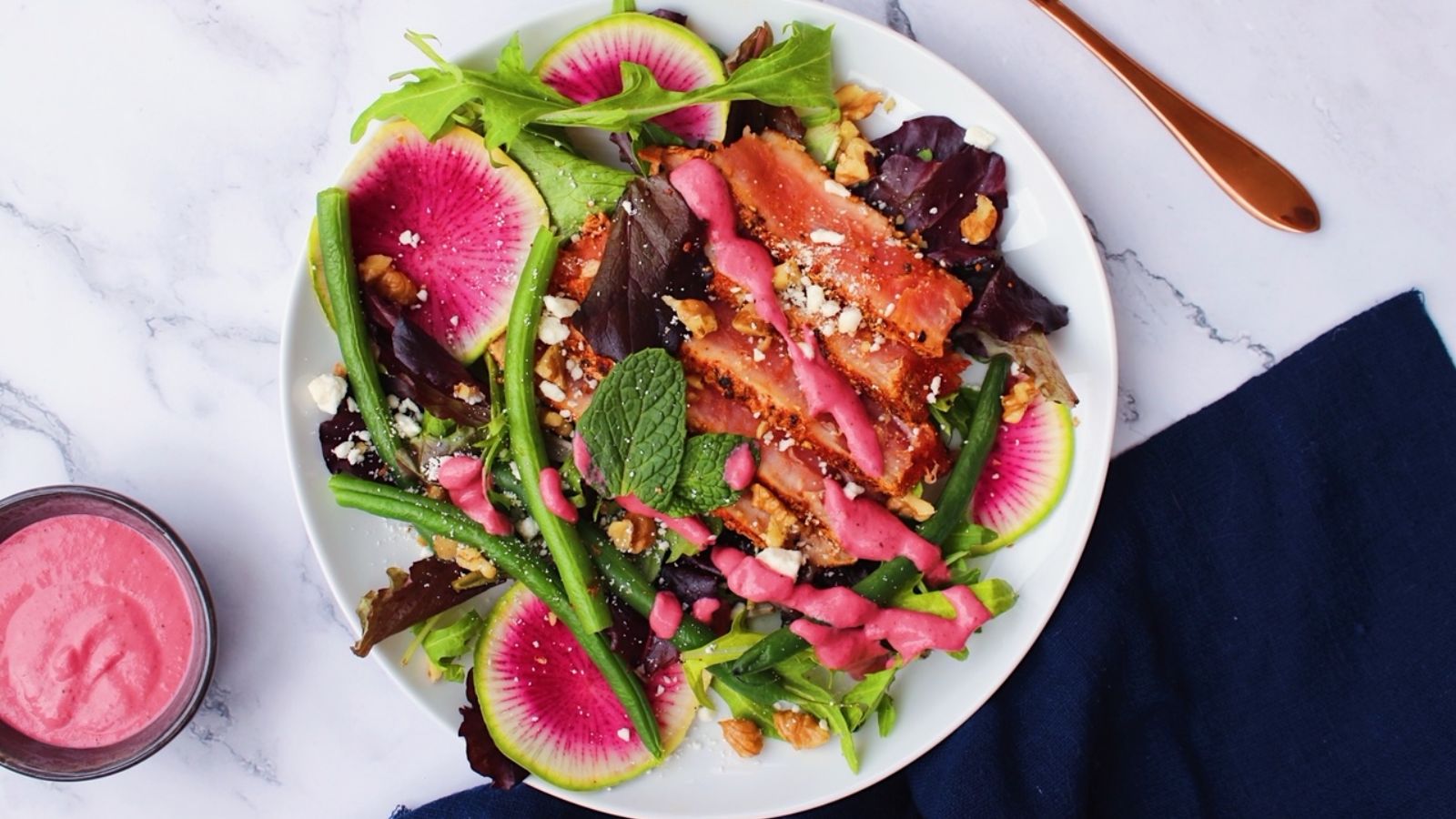 Tuna salad on a plate.