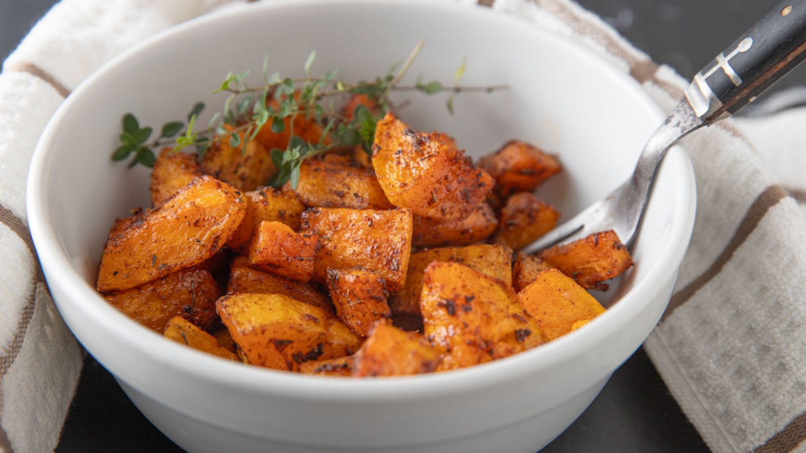 Butternut squash in a bowl.