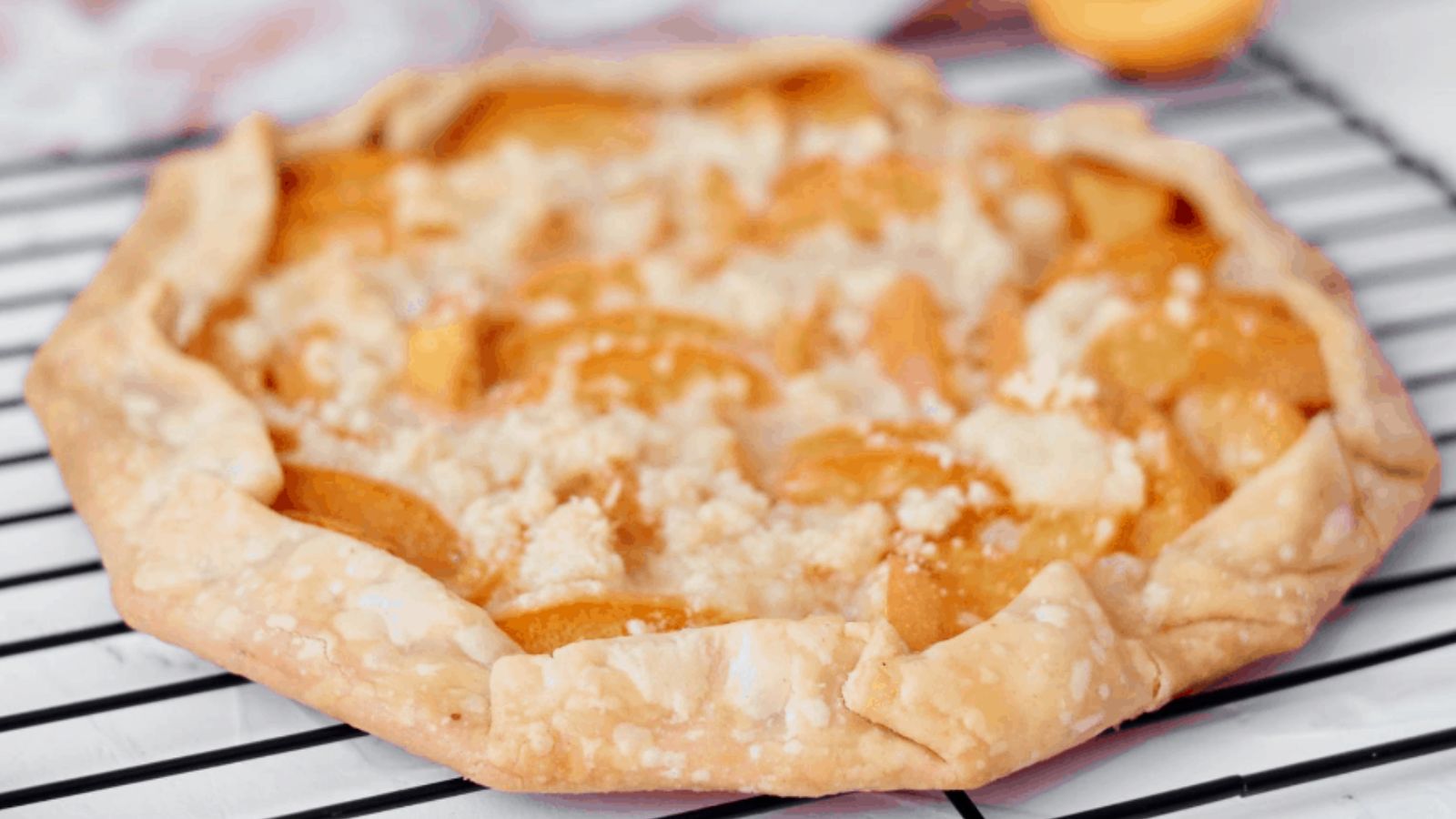 Apricot galette close up.