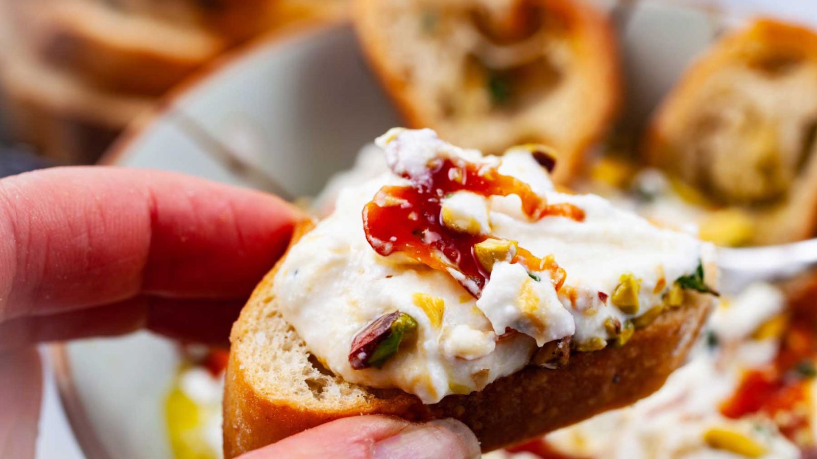 Bread with toppings.