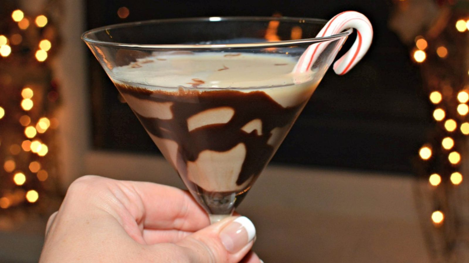 Bailey's on a martini glass.
