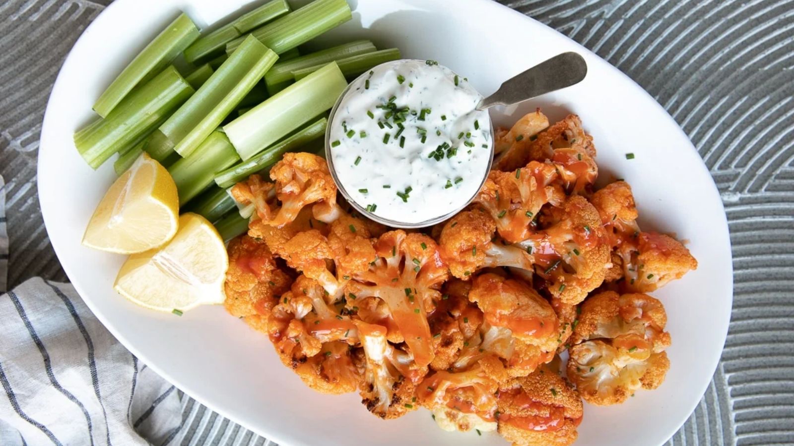 Cauliflower with dip.
