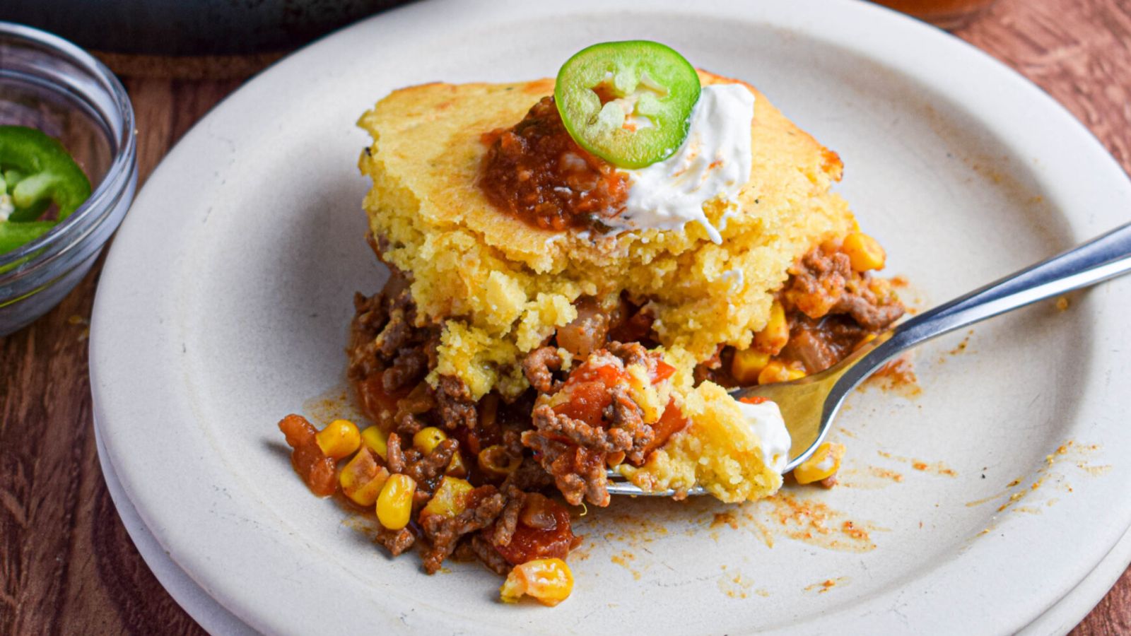 Beef casserole on a plate.