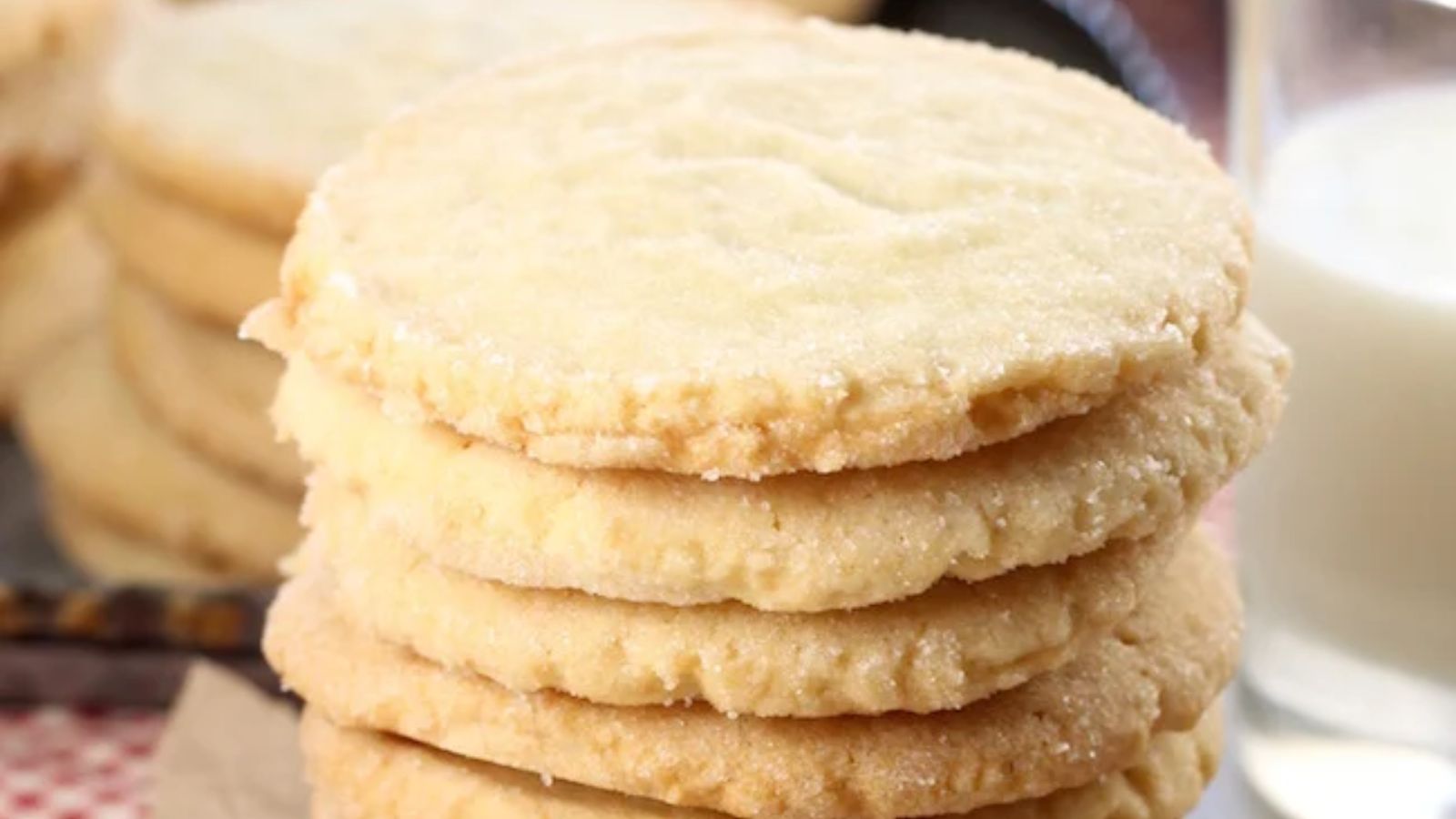 Stack of sugar cookies.