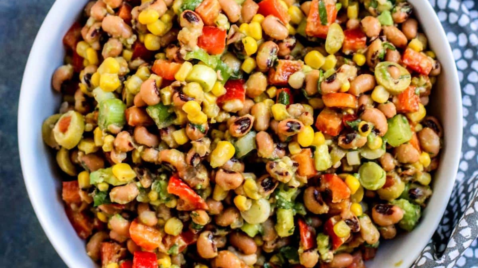 Black eyed pea dip in a bowl.