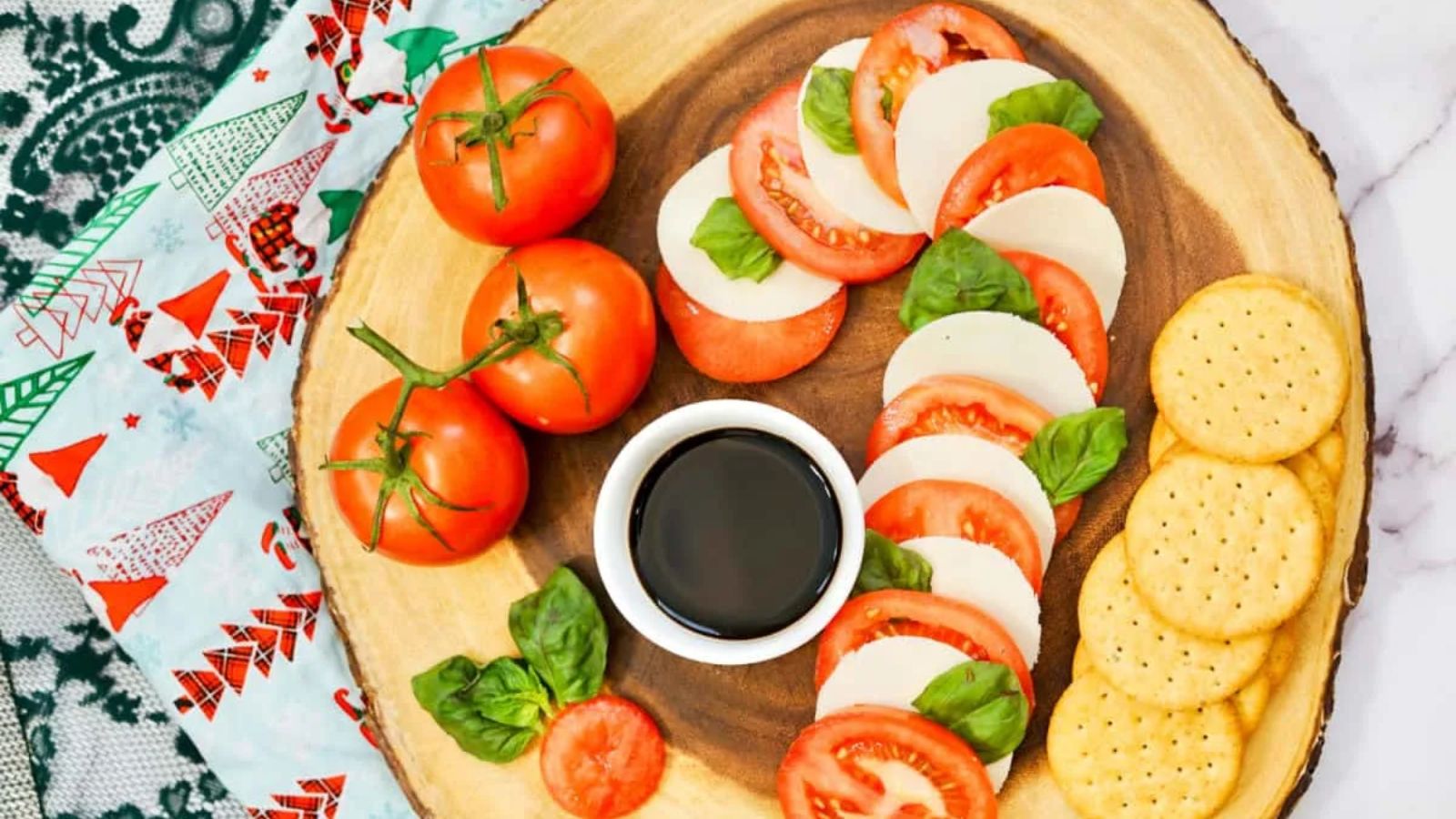 Candy cane charcuterie with dip.