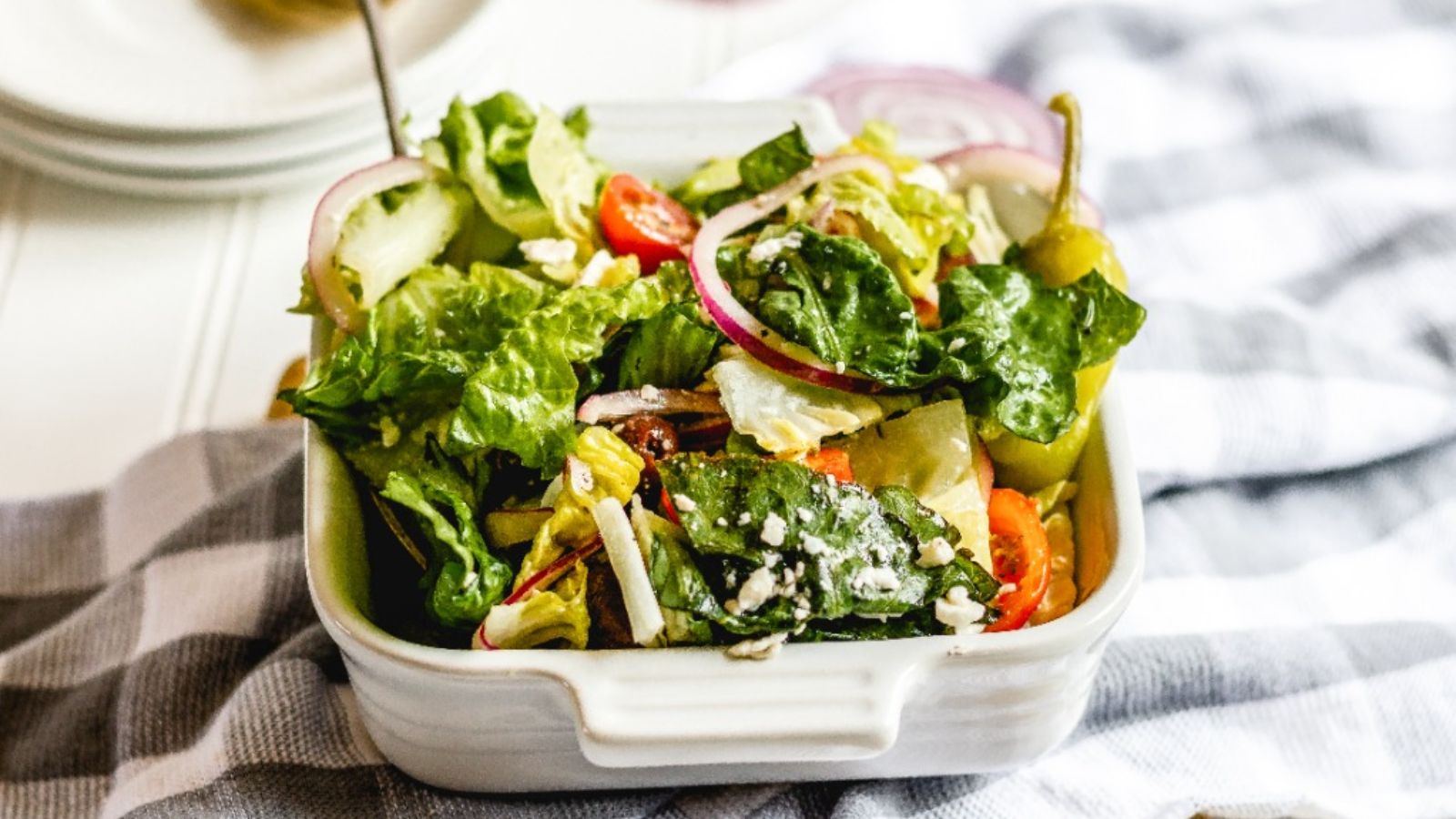 Salad on a plate.