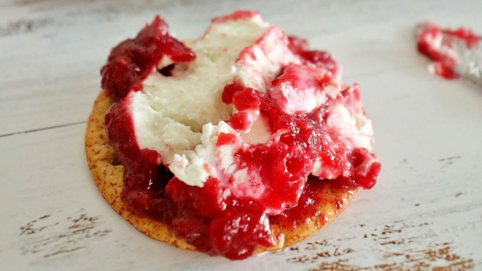 Cranberry goat cheese close up.