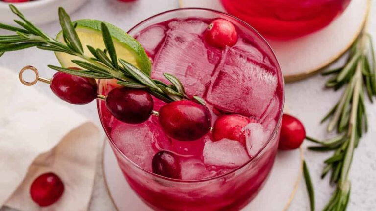 Cranberry rosemary cocktail.