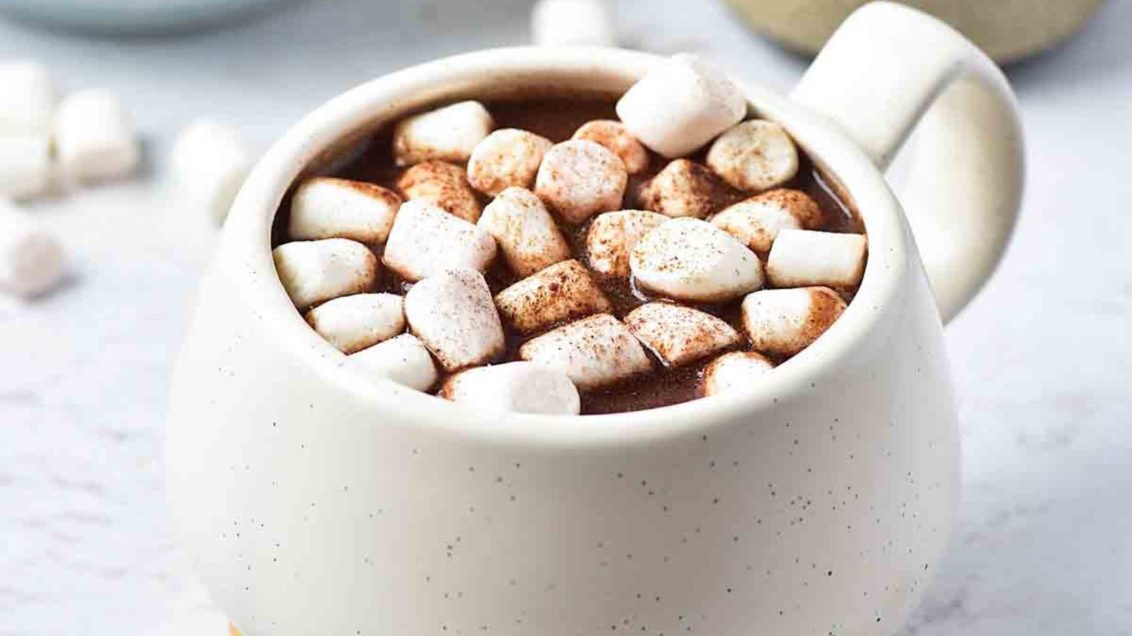 Hot chocolate with marshmallows. 